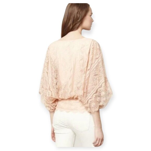 Anthropologie Beyond Vintage Blushed Lace Blouse in peach tea size L NWT - Picture 4 of 16